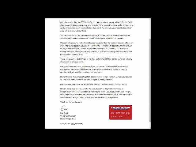 The FOUNDER Of Harbor Freight Wrote Me An Email!