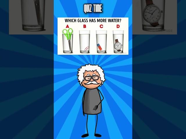 Which glass has more water?#challenge #quiz #foryou #riddles #shorts