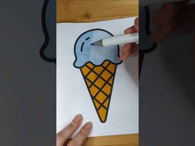 color a ice cream cone with me #coloring #coloringbook #asmrcoloring #coloringwithme #satisfying