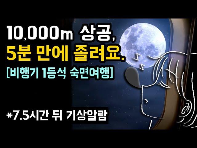 ️ [사운드 보완] 밤 비행기 1등석에서 딥슬립하세요! 실제 기내 소리와 수면을 돕는 최적의 사운드 with 10,000m 상공에서 비행기 숙면여행 (기상알람 1회 有)