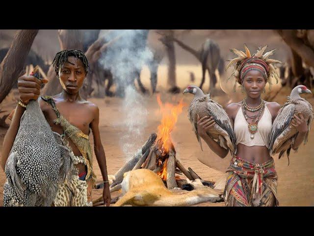 Experience Ancient Hadzabe Tribe Lifestyle | Hunting And Cooking In The Wild