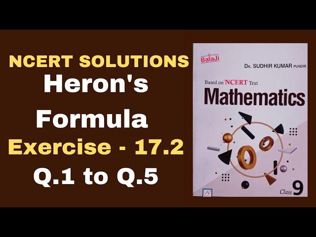 class 9/chapter 17/ Heron's formula/exercise 17.2/Shri Balaji Publications/ncert solutions/Q.1 to 5