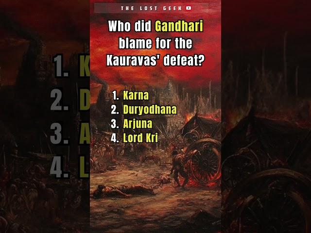 Mahabharata Quiz: who did Gandhari curse? #mahabharata #hinduism  #mahabharataquiz #kurukshetrawar