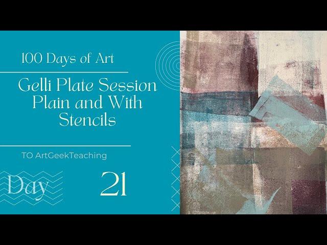 Gelli Plate Printing Session/ Art Vlog/ Grunge w Stencils