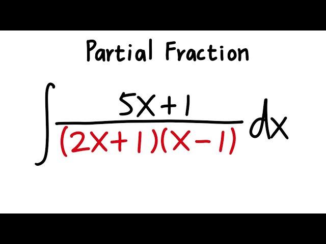 Integral of (5x+1)/((2x+1)(x-1)), partial fraction, calculus 2 tutorial