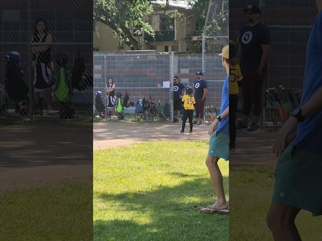 The coach showed impeccable timing here...   #shorts #1stgrade #daddy #baseball