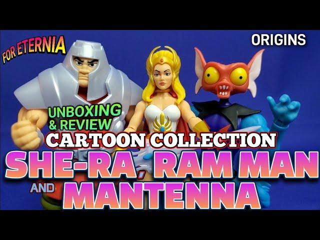 UNBOXING & REVIEW Cartoon Collection SHE-RA, RAM-MAN & MANTENNA Masters of the Universe Figures