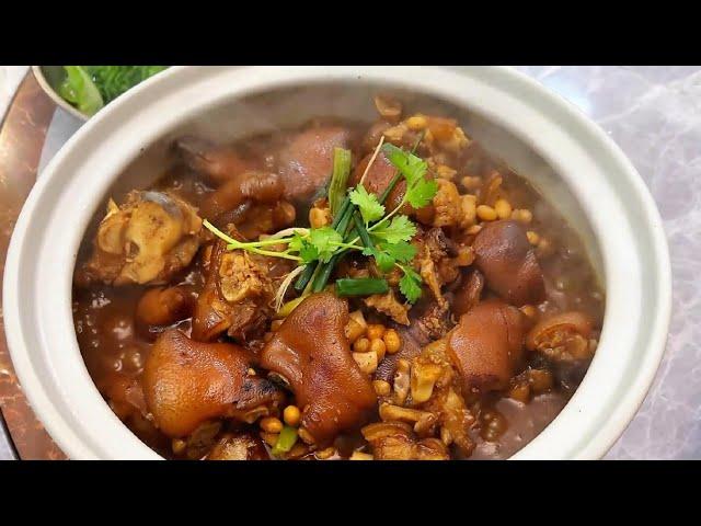 黄豆焖猪脚，必须安排到胃｜cook｜chinesefood｜家常菜