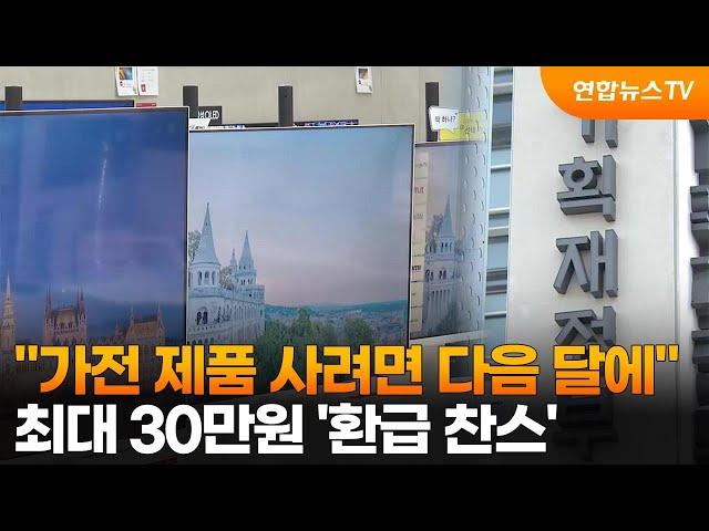 "가전 제품 사려면 다음 달에"…최대 30만원 '환급 찬스' / 연합뉴스TV (YonhapnewsTV)