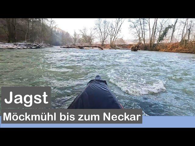 Die schöne Jagst im Winter: 26 Paddelkilometer von Möckmühl bis zum Neckar (im Nortik Scubi lite)