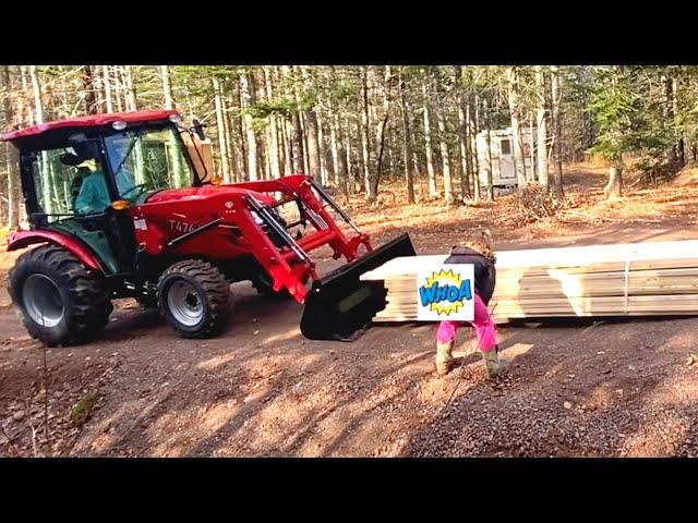 Pull Your PANTS UP WOMAN! | Off Grid Cabin Floor Joists are here!