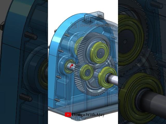 Reduction Spur Gear Box ( Ratio 1:3) #shorts #newshorts #designwithajay  |design with ajay  |