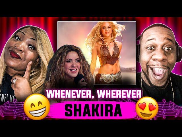 My Husband's eyes popped out!!!  Shakira - Whenever, Wherever  (Reaction)