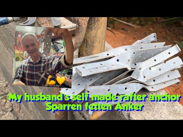 he made Rafter anchors for new roofing ,Sparren fetten Anker #germantechno #handwerk