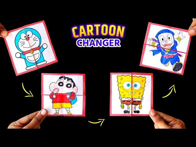 Cartoon character changer , how to make endless card / Never ending card , New magic paper toy