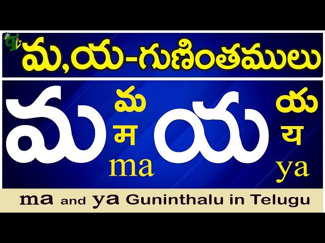 మ, య గుణింతాలు | ma, ya guninthalu | How to write ma, ya guninthalu |Telugu varnamala Guninthamulu