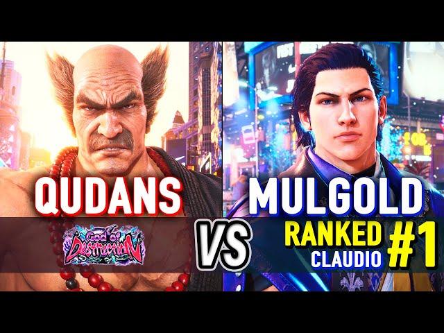 T8  QUDANS (Heihachi) vs MULGOLD (#1 Ranked Claudio)  Tekken 8 High Level Gameplay