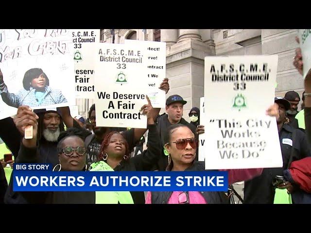 Members of Philadelphia's largest city workers union vote to authorize strike