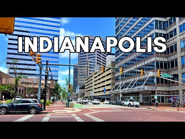 Indianapolis Driving Tour, USA: Exploring Indiana's largest and most populous city’s downtown - 4K