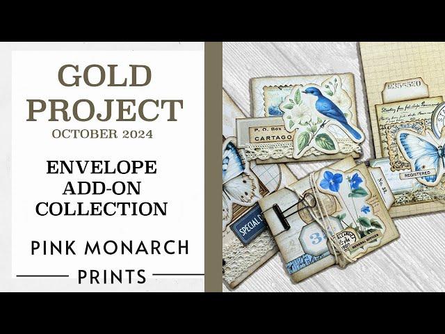 GOLD PROJECT- October 2024 Envelopes and Add-On Collection, Junk Journaling Envelopes with Clusters