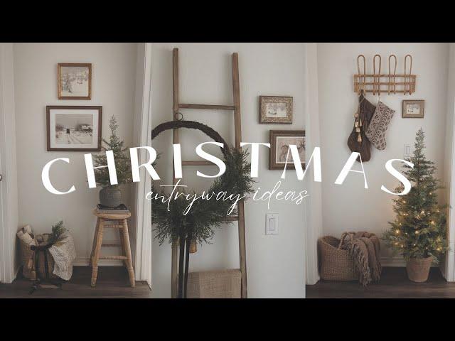 Christmas Entryway Ideas || 5 Ways to Style A Blank Wall for Christmas