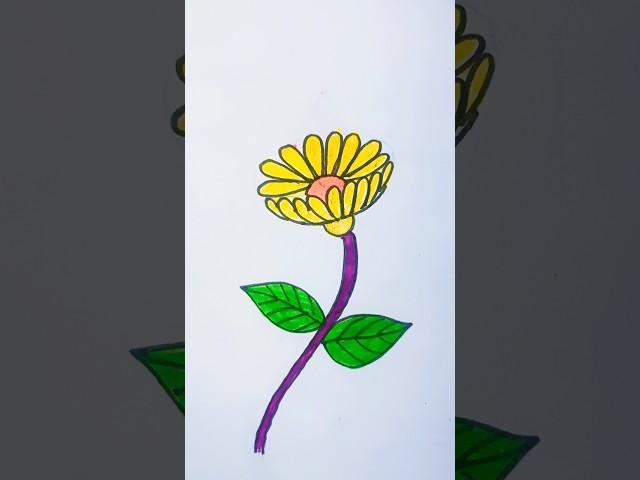 Flower drawing trick  #youtubeshorts #drawing #shorts #artzritesh #flowers