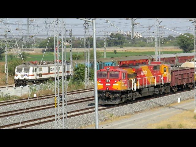 High Speed Indian Railway Express Trains vs DFC Trains Parallel Run