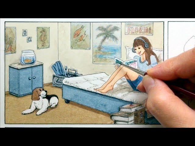 Tutorial - Colorieren eines Comic Panels mit Aquarellfarben