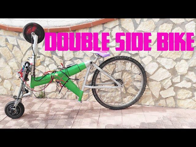 La bici elettrica double face, si guida da due lati, anche su tre, diy