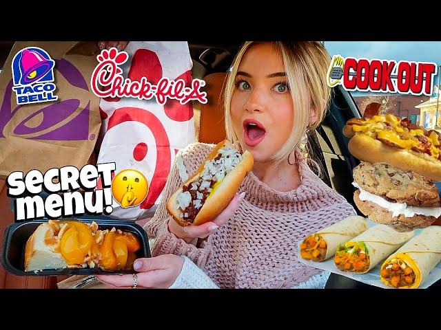 Eating ONLY Fast Food SECRET MENU Items For 24 HOURS!!