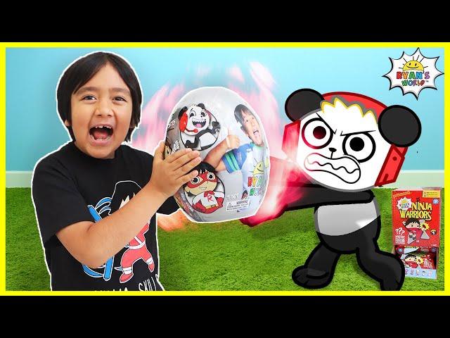 Ryan's World Adventure Mystery Egg Combo Panda vs Red Titan!!!