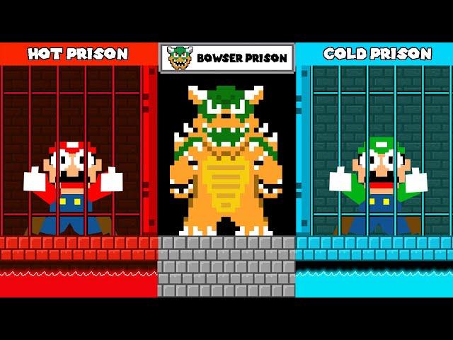 Mario and Luigi Escape Hot vs Cold Challenge in Bowser Prison | Game Animation