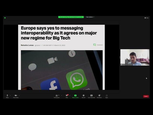 Joris van Hoboken: The EU’s Digital Services Act through the Lens of Computer Science and Law