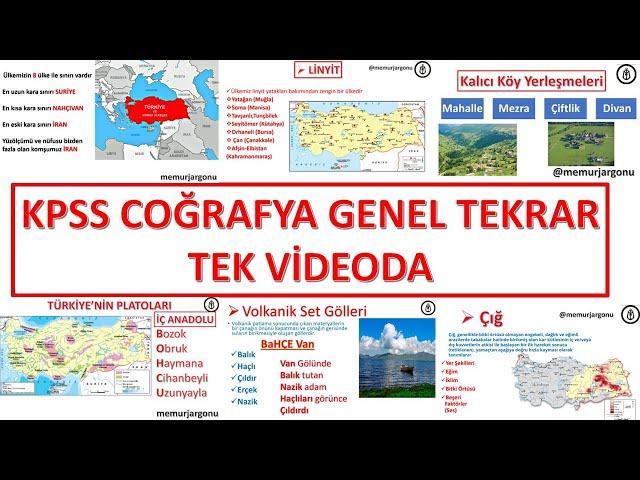 2022 KPSS TEK VİDEODA COĞRAFYA GENEL TEKRARI LİSANS-ÖNLİSANS-ORTAÖĞRETİM