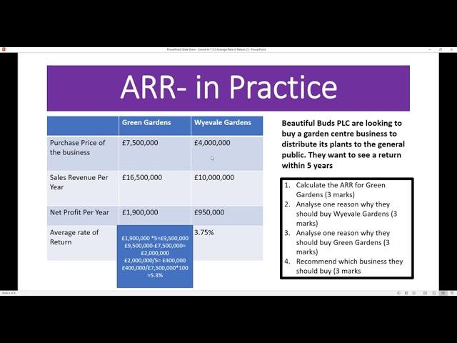 Revise in 5 Average rate of Return 2