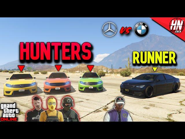 BMW vs MERCEDES GTA 5 ManHunt!