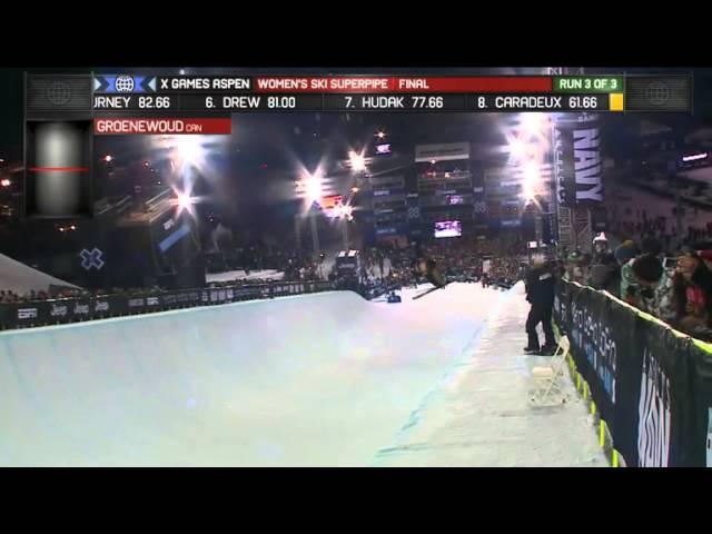 Roz Groenewoud Run 3 Women's Ski Superpipe Final - X Games