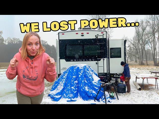 Racing INTO A Winter Storm To Save Our Brinkley RV