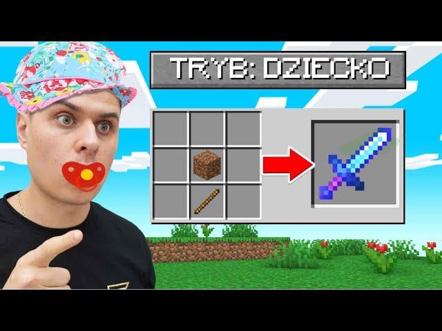 Gram TRYB DLA DZIECI w Minecraft! ( Najłatwiejszy Tryb! )