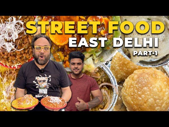 Street Food Of EAST DELHI | Fruit Chutney Kachori, Pandit Rajma Chawal, Kadi Chawal, Dakkan Kachori