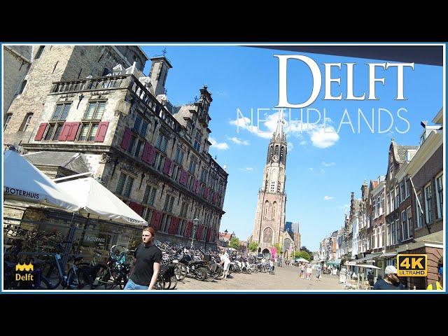 Delft, Netherlands 2023 / Walking Tour in Delft - The city centre- The Old Church tower