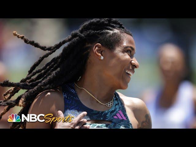 Aleia Hobbs holds off Gabby Thomas in thrilling NYC 100m | NBC Sports