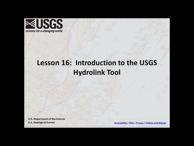 Lesson 16 - Introduction to the USGS Hydrolink Tool