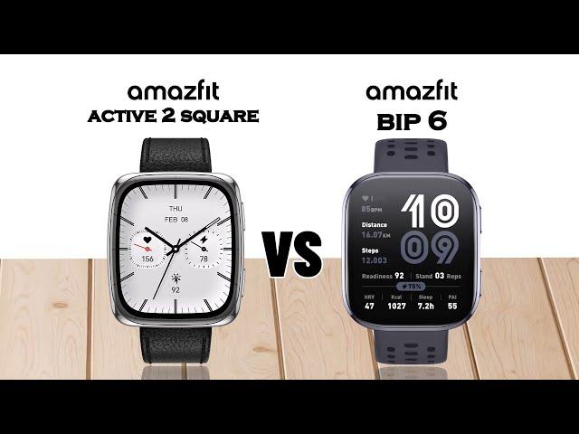 Amazfit Active 2 Square vs Amazfit Bip 6 | Full Comparison Battery, Display Design & More