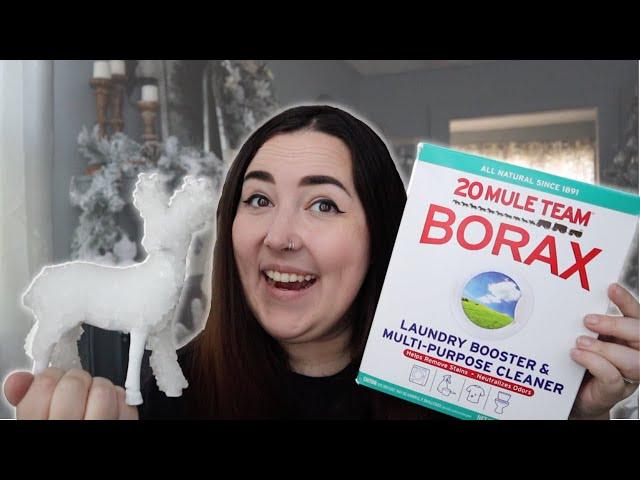 DIY Faux Crystal Winter Decor / Crystalizing Christmas Decorations with Borax for Frozen Ice Effect