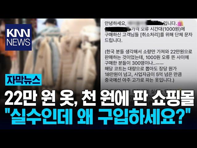 22만 원짜리 천 원에 올린 쇼핑몰 "오류인데 300명이나 사네" / KNN