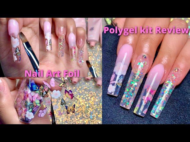 SUMMER POLYGEL NAILS FOIL NAILS NEW POLYGEL KIT REVIEW | NAIL TUTORIAL