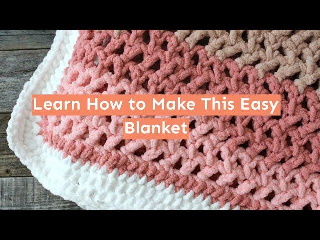 Bernat Blanket Yarn Herringbone Stripe Baby Blanket Crochet Pattern Quick