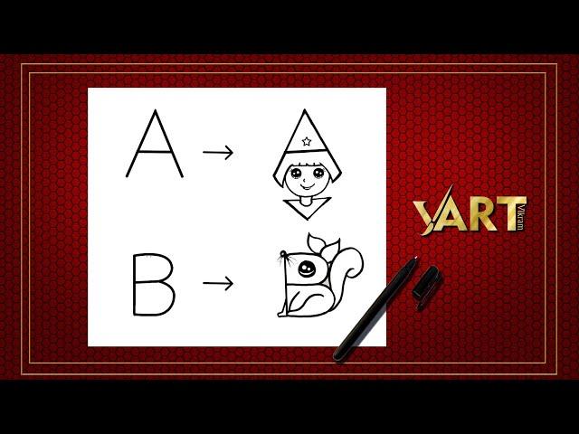 How to Draw with Alphabet | Fun with Alphabet | Education Drawing / ABCD