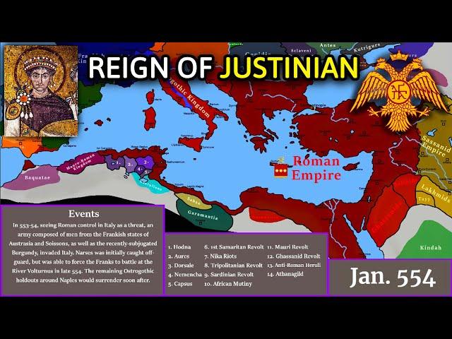 The Reign of Justinian I (527-565) - Every Month
